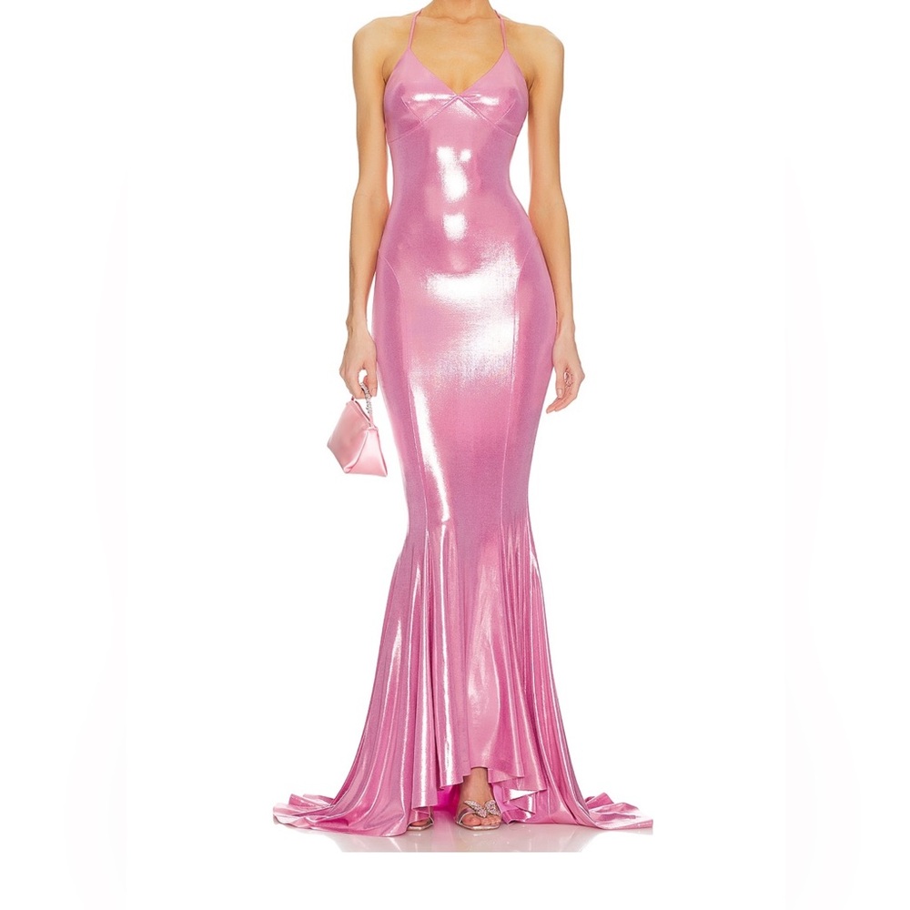 Mermaid Fishtail Gown Candy Pink